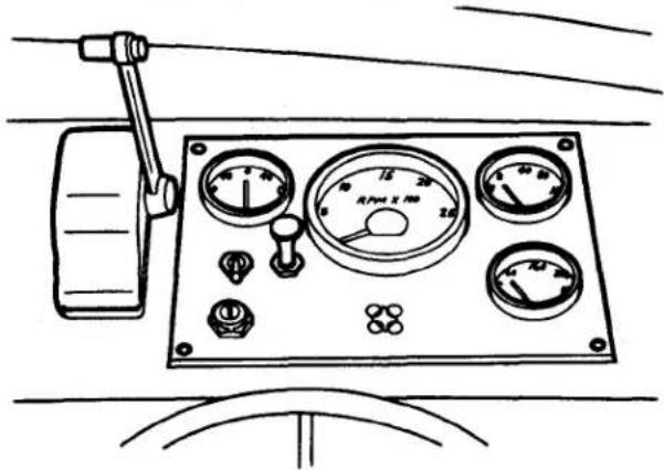 Technical diagram of an industrial control panel with labeled gauges and adjustment knobs