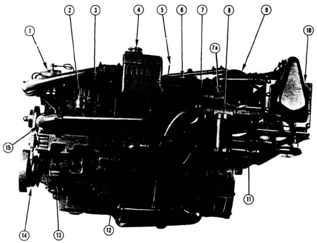 Labeled diagram of a mechanical assembly with numbered parts for identification