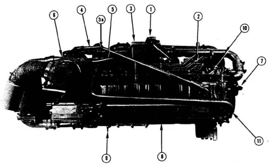 Technical diagram of a mechanical assembly with numbered components for identification