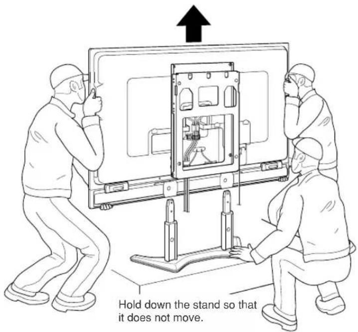 Hold down the stand so that it does not move.