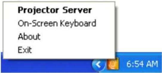 Projector Server On-Screen Keyboard About Exit