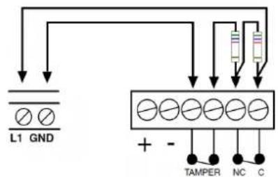FRACARRO CE2N-416 - L1, L2, L3, L4: alarm line inputs - 1