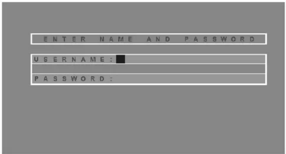 ENTER NAME AND PASSWORD USERNAME : PASSWORD :