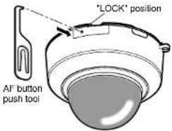 "LOCK" position AF button push tool
