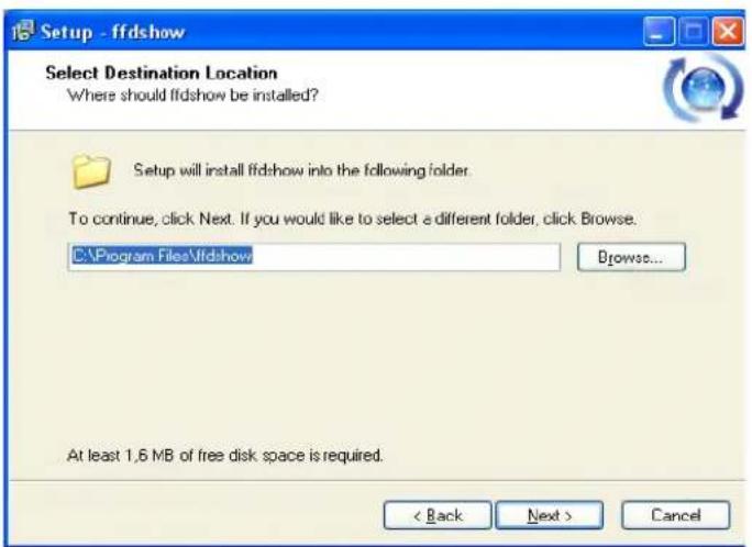Setup - Ifdshow Select Destination Location Where should Ifdshow be installed? Setup will install Ifdshow into the following folder. To continue, click Next. If you would like to select a different folder, click Browse. C:\Program Files\Ifdshow Browse... At least 1.6 MB of free disk space is required. < Back Next > Cancel