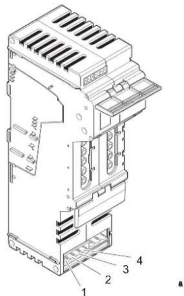 Technical diagram of an electronic device with numbered components for identification