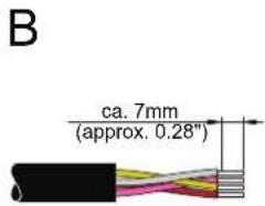 B ca. 7mm (approx. 0.28")