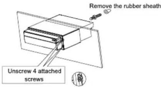 Remove the rubber sheath Unscrew 4 attached screws