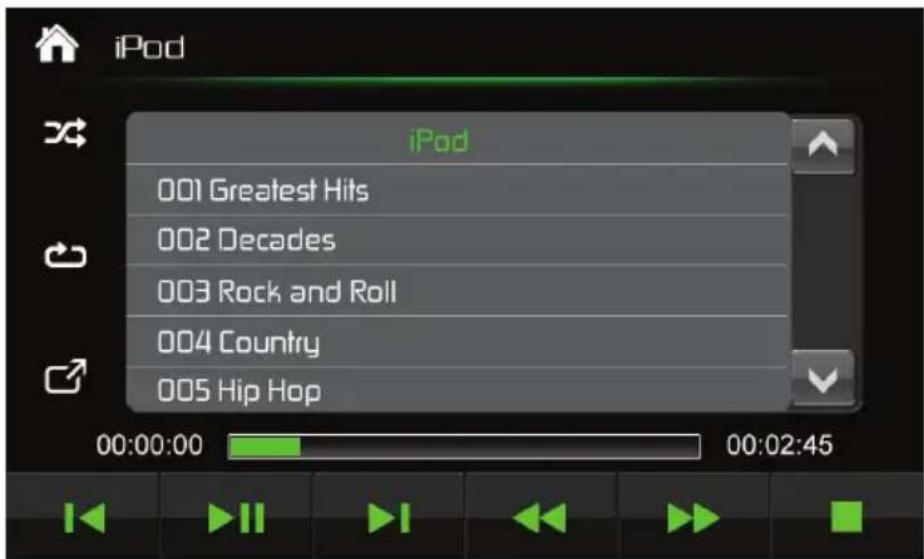 iPod 001 Greatest Hits 002 Decades 003 Rock and Roll 004 Country 005 Hip Hop 00:00:00 00:02:45