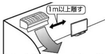 SHARP Aquos 32H40 - エアコンのすぐ下や加湿器の近くなど、水滴のかかる場所への設置はしない - 2