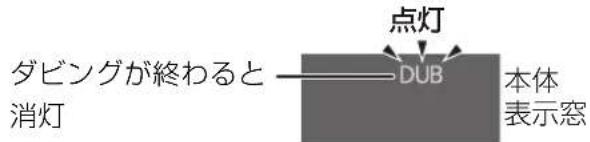ダビングが終わると 消灯 点灯 DUB 本体 表示窓