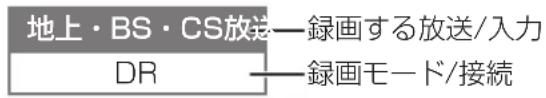 地上・BS・CS放送——録画する放送/入力 DR——録画モード/接続