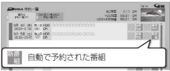 Diga予約一覧 第630 予約一覧(2) カマジン1番号と8℃ 予約一覧(2) BC発量 1:11 DR HDD発量 59.31 DR USB-HDD数量 58.21 DR 9月 4日 (京) 地上D HDD ○○○○○○○○○○○○○○○ 30:00~2:00 061 DR 8月 5日 (土) 地上D HDD ○○○○○○○○○○○○○○ 30:30~20:45 101 DR 新番組 自動で予約された番組