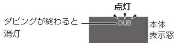ダビングが終わると 消灯 点灯 DUB 本体 表示窓