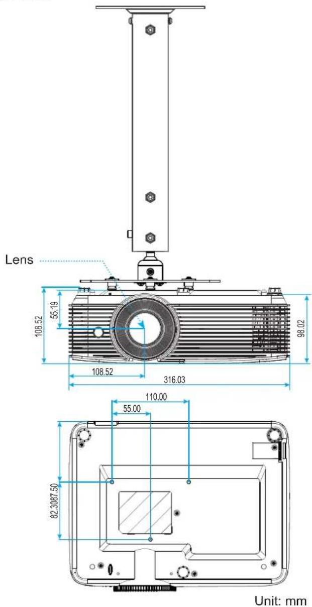 Lens 108.52 55.19 108.52 316.03 98.02 110.00 55.00 82.3087.50 Unit: mm
