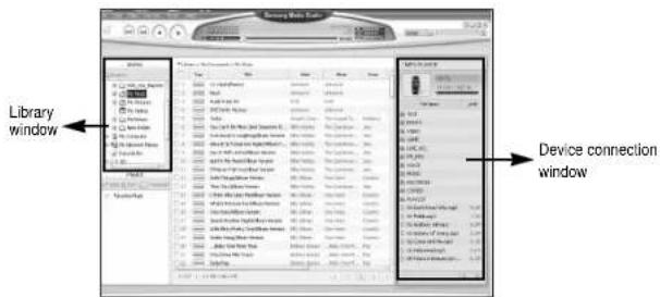 Library window Device connection window