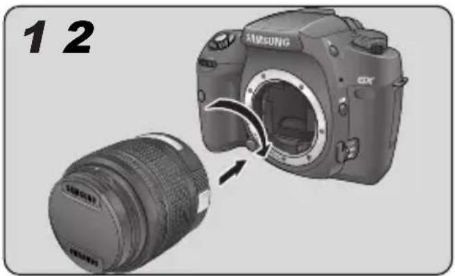 SAMSUNG D-Xenon 18-55 - MOUNTING AND REMOVING THE LENS - 1