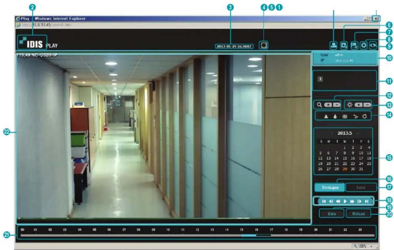 Play - Windows Internet Explorer http://10.013.49/search.htm IDIS PLAY 2013-05-29 16:30:07 113.49 NC-D320-IP User admin IP 10.0.113-49 2013.5 S M T W T F S 1 2 3 4 5 6 7 8 9 10 11 12 13 14 15 16 17 18 19 20 21 22 23 24 25 26 27 28 29 30 31 TimeLapse Event Goto Reload 20 100%