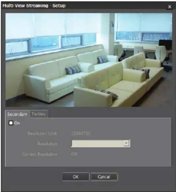 Multi-View Streaming - Setup Secondary Tertiary On Resolution Lmk 12804720 Resolution Current Resolution Off OK Cancel