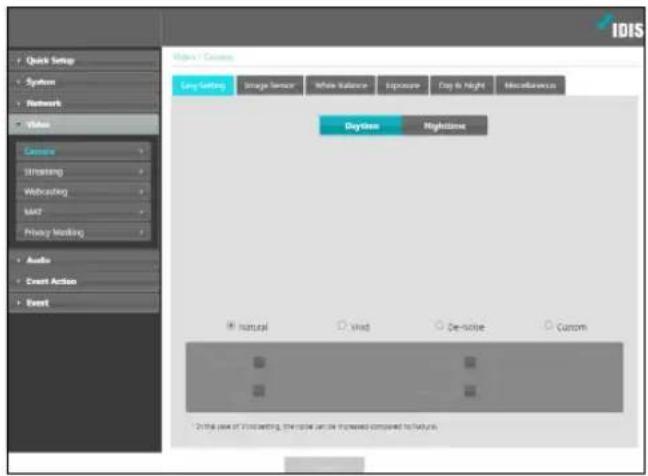 Quick Setup System Network Video Capture Streaming Webboarding Link Privacy Modeling Audio Event Action Event High: Current Long Setting Stage Sensor Whole Balance Exposure Crop & Night Miscellaneous Daylight Nighttime Natural Wind De-Solve Custom Initial use of Windowing, the rule can be increased compared to features.