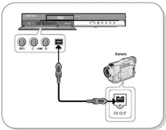 SAMSUNG DVD-R135 - eset : Videokamera csatlakoztatása DV IN csatlakozóhoz - 1