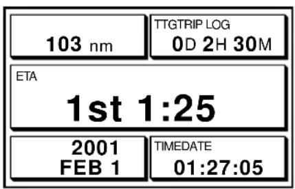103 nm TTGTRIP LOG 0D 2H 30M ETA 1st 1:25 2001 FEB 1 TIMEDATE 01:27:05