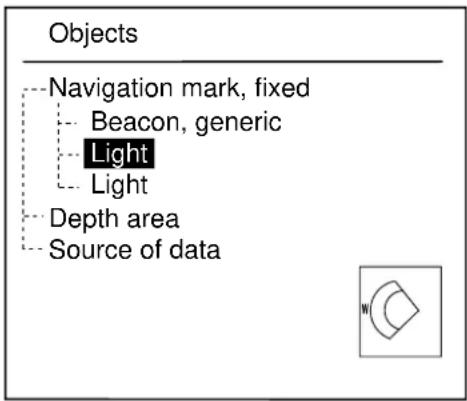 Objects Navigation mark, fixed Beacon, generic Light Light Depth area Source of data