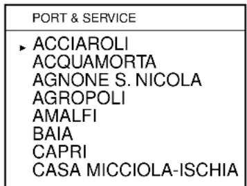 PORT & SERVICE ► ACCIAROLI ACQUAMORTA AGNONE S. NICOLA AGROPOLI AMALFI BAIA CAPRI CASA MICCIOLA-ISCHIA