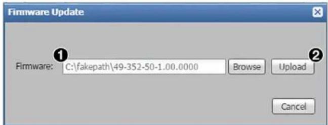 Firmware Update ① Firmware: C:\fakepath\49-352-50-1.00.0000 Browse Upload Cancel