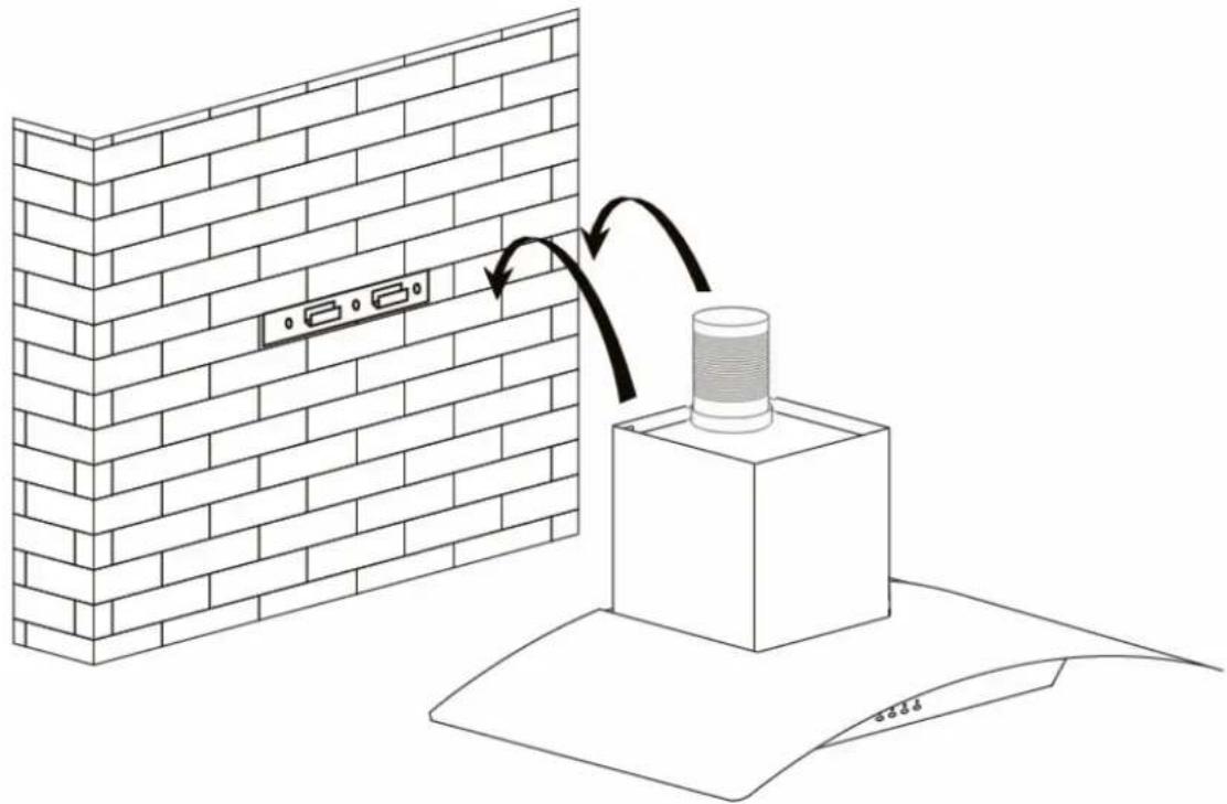 Diagram illustrating a brick wall-mounted sensor system with an attached cylindrical device, showing signal flow and component placement.