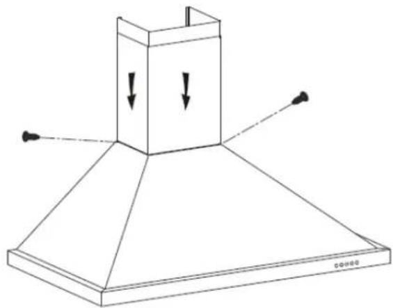 Technical line drawing of a conical tower with directional arrows indicating force or movement (no text or symbols)