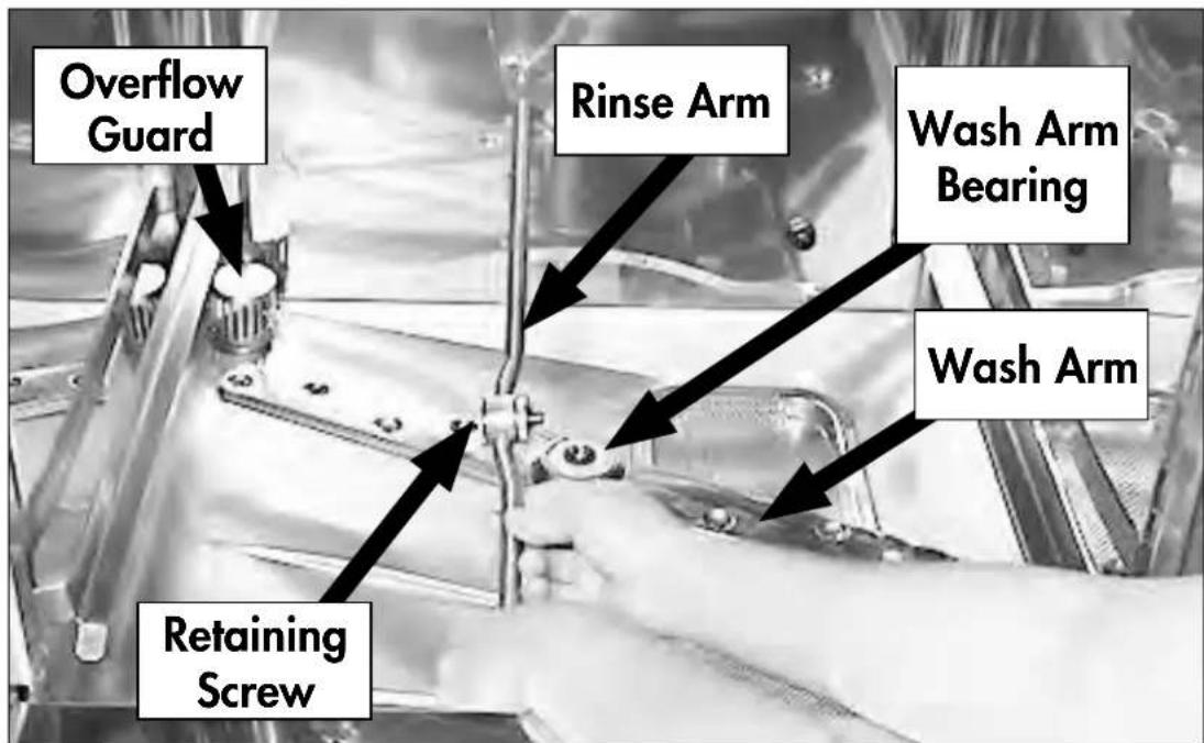 Overflow Guard Rinse Arm Wash Arm Bearing Wash Arm Retaining Screw