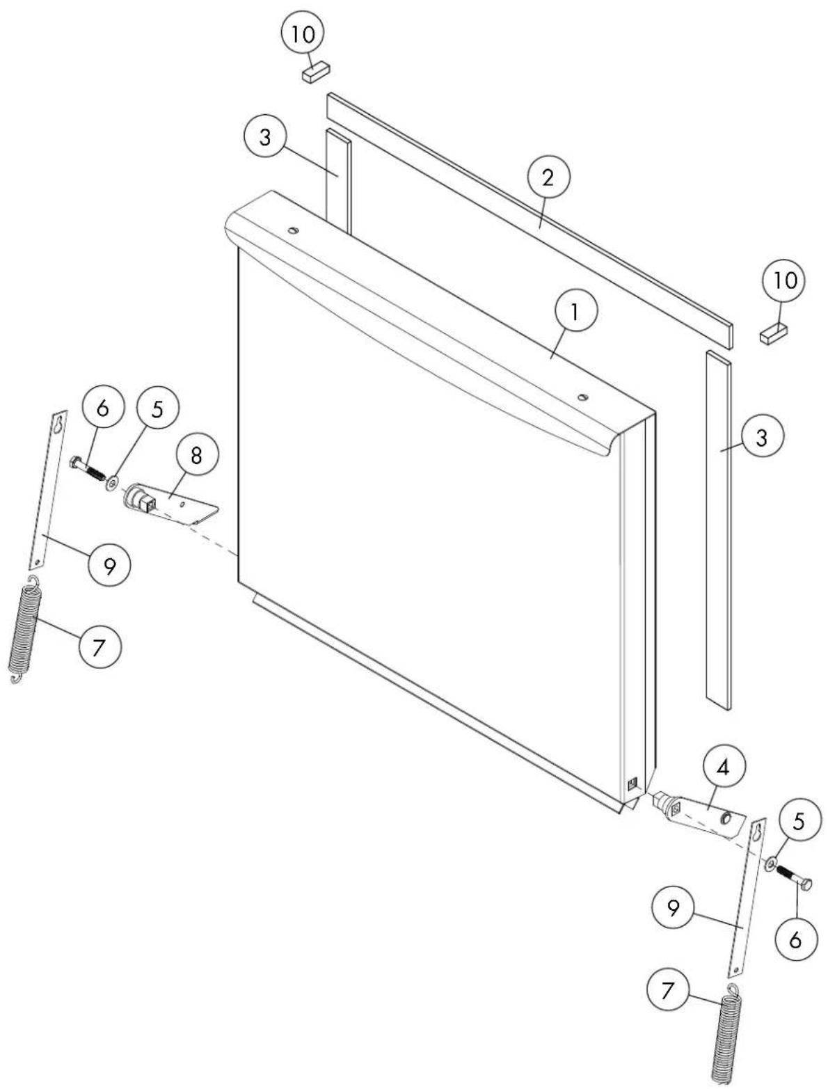 Technical diagram of a mechanical assembly with numbered components, likely for assembly or maintenance instructions.