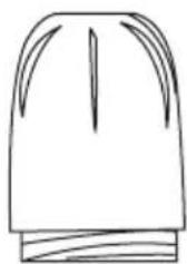 Simple line drawing of a hat with curved bristles and a wooden base (no text or symbols)