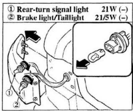 MAZDA Millenia (2001) - ■ Replacing a Bulb (Rear) - 1