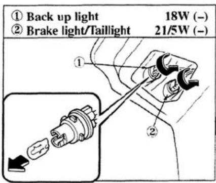 MAZDA Millenia (2001) - ■ Replacing a Bulb (Rear) - 4