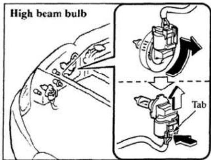 MAZDA Millenia (2001) - ▼ To remove a halogen bulb: - 1