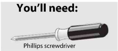 You'll need: Phillips screwdriver