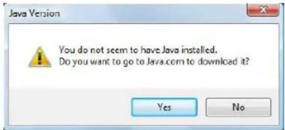 You do not seem to have Java installed. Do you want to go to Java.com to download it? Yes No