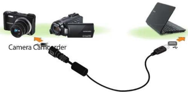 SAMSUNG NP-NC110P - Connecting and using a camera or camcorder - 2