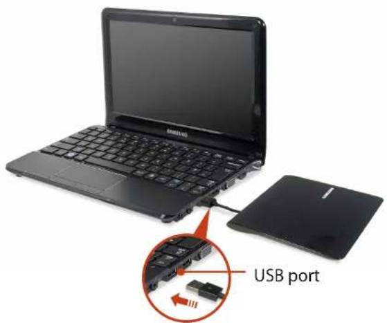 SAMSUNG NP-NC110P - Connecting the CD Drive - 1