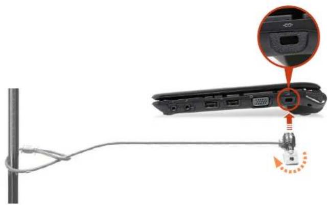 SAMSUNG NP-NC110P - Using the Security Slot - 1