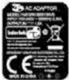 AC ADAPTOR MODEL: HANAVIN BISHERN RATIO: 0.0125" BISHERN DINJAL: 0.0125" BISHERN Liberak CE MUE, RUDISHA 1 4 5