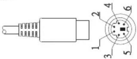 Technical diagram of an electrical connector with numbered pins and internal structure