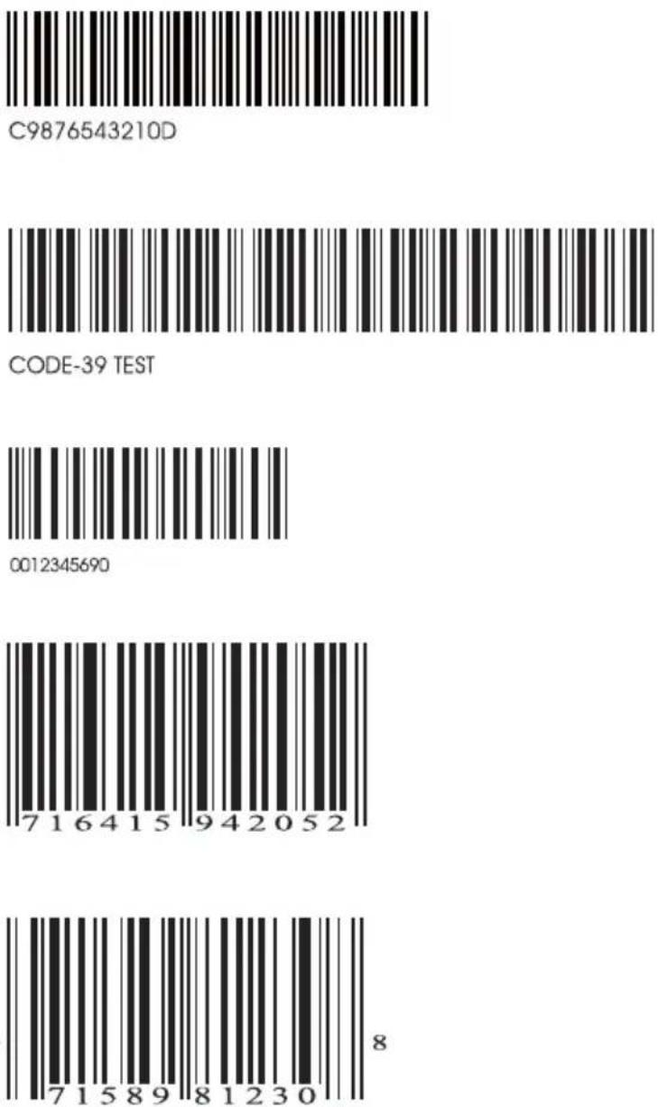 Unitech MS146-IUCB0M-SG - BAR CODE TEST CHART - 1