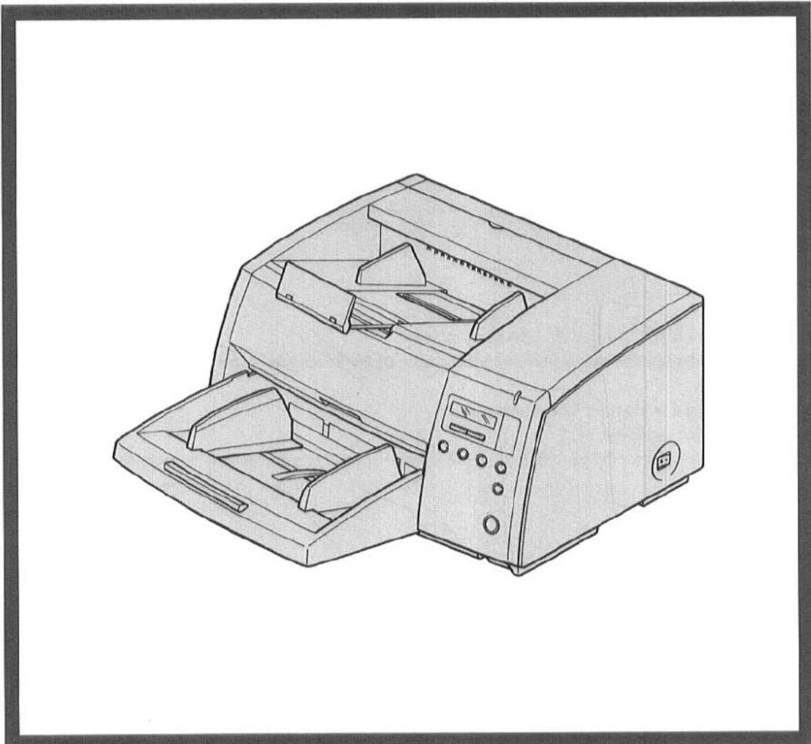 Line drawing of a desktop printer with open lid and internal compartments (no text or symbols)
