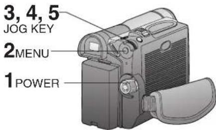 3, 4, 5 JOG KEY 2MENU 1POWER