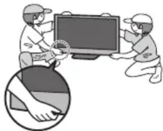 PANASONIC Viera TX-PR50C3 - Теледидар ауыр жабдық болып табылады. Теледидарды екеулеп көтеріңіз. Жарақаттануды немесе құлауды болдырмау үшін көрсетілген күйінде ұстаңыз. - 1