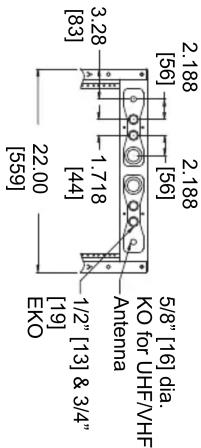 2.188 [56] 2.188 KO for UHF/VHF 5/8" [16] dia. Ko for UHF/VHF 3.28 [83] 1.718 [44] 1/2" [13] & 3/4" [19] EKO 22.00 [559] [19]