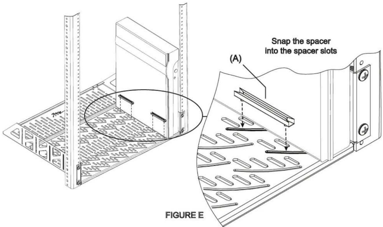 Snap the spacer into the spacer slots (A) FIGURE E